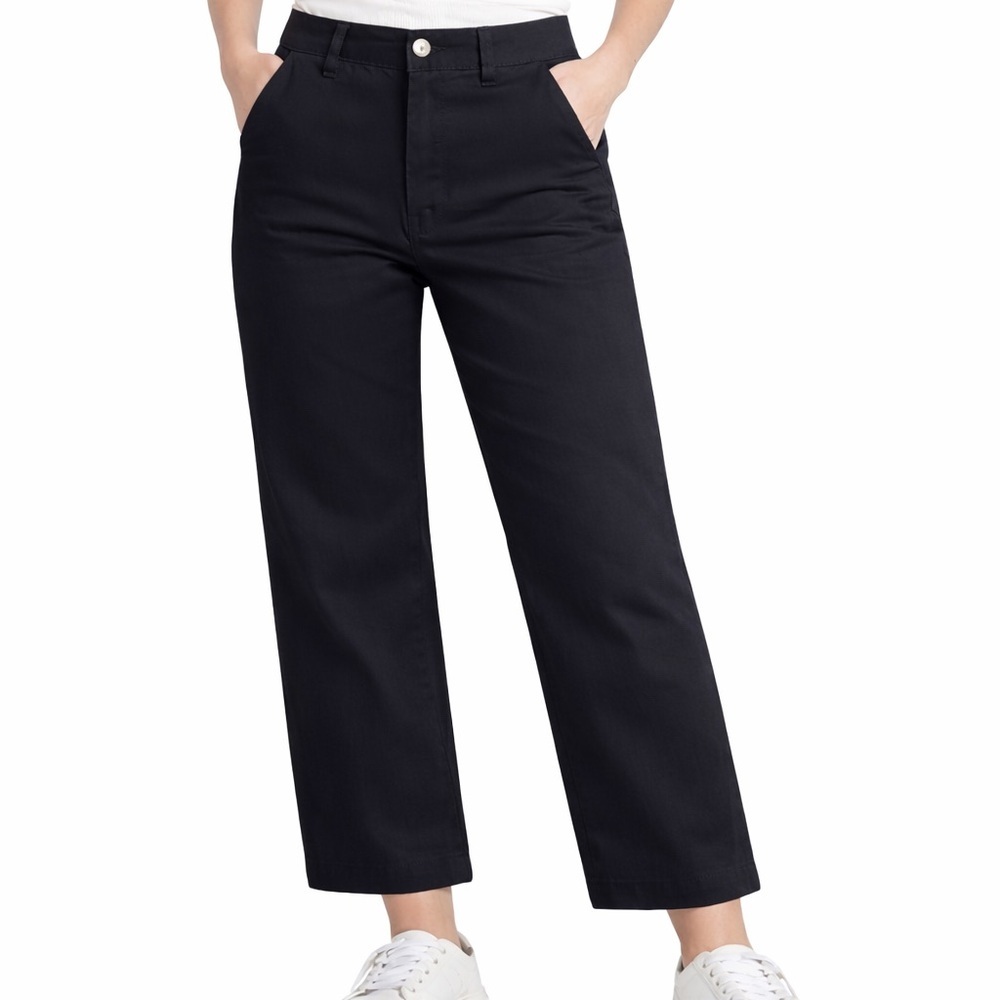 Kotn Black Cotton Straight Leg Pants Size 6 Sustainable Stretch